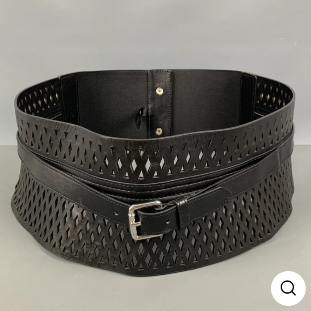 TORRID Size 2 Black Perforated Polyurethane Faux Leather Corset Belt